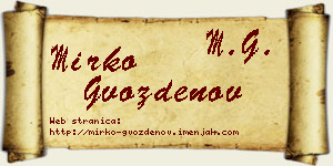 Mirko Gvozdenov vizit kartica